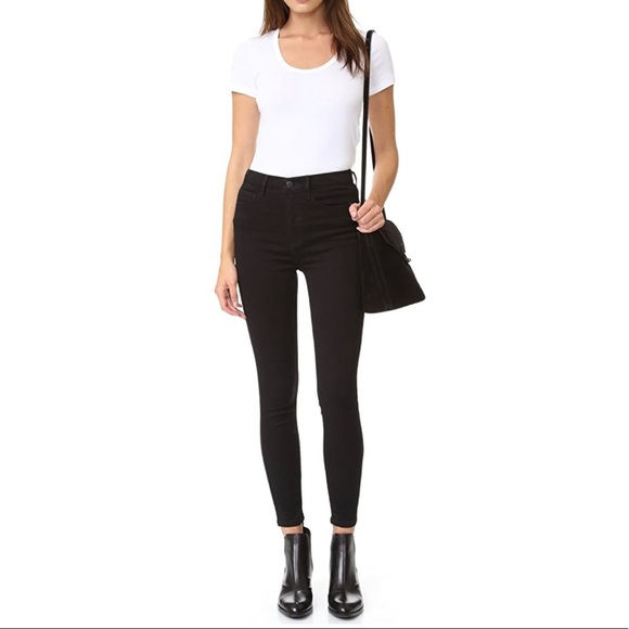 Free People Black High Rise Ankle Crop Skinny Jean - Picture 1 of 8